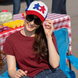 Liebe, Blue & Red Trucker Hat Truckerkappe