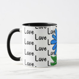 Liebe Blue Yellow Daisy Tasse
