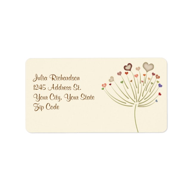 Liebe blühen Hochzeitsadressen Etiketten Adressaufkleber (Vorne)