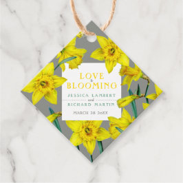 Liebe blüht Aquarellgelb Frühjahrshochzeit Geschenkanhänger