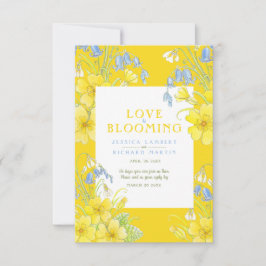 Liebe blüht Aquarellgelb Frühjahrshochzeit RSVP Karte