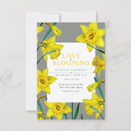 Liebe blüht Aquarellgelb Frühjahrshochzeit RSVP Karte