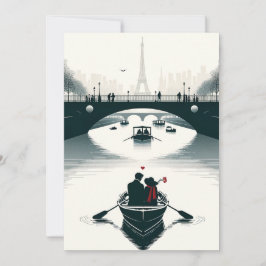 Liebe blüht in Paris Feiertagskarte