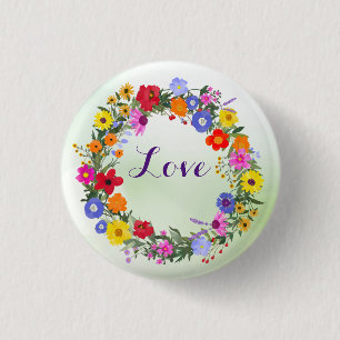 Liebe Blume Benutzerdefinierte Schaltflächen Button