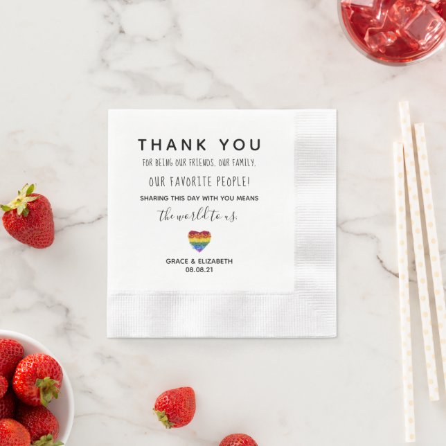 LIEBE Blume Gleichgeschlechtliche Hochzeiten Napki Serviette (Beispiel)