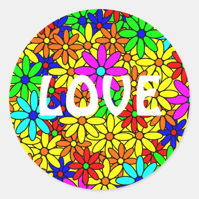 Liebe Blume Power Collage Stickers (Vorderseite)