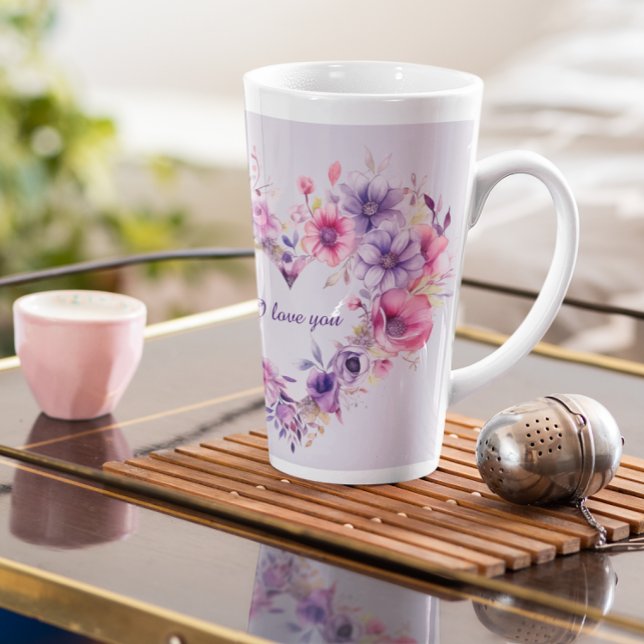 Liebe | Blumenstrauß | Valentinstag Milchtasse (Von Creator hochgeladen)