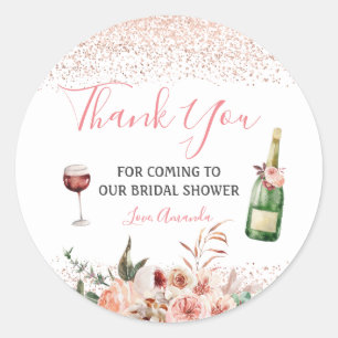 Liebe Blush Pink Brautparty Danke Runder Aufkleber