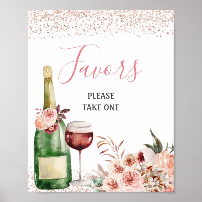 Liebe Blush Pink Brautparty Favoriten Poster (Vorne)