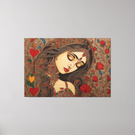 Liebe Blüten: Madhubani Canvas Prints Leinwanddruck