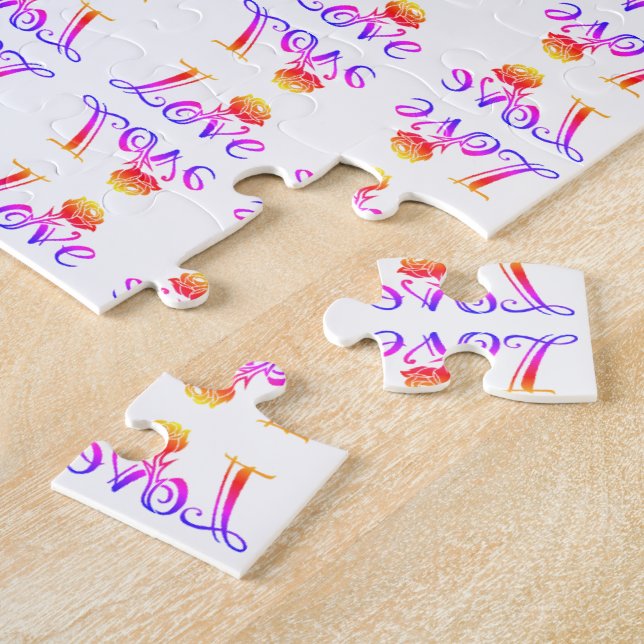 Liebe Blüten: Typografie mit integrierter Rose (Seite)