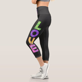 LIEBE Bold Floral Bohemisch Hoch weithaltige Capri Leggings