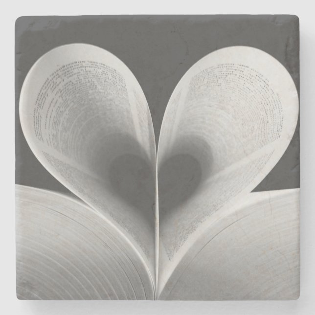 "Liebe Book" Heart Shaped Stone Untersetzer (Vorderseite)