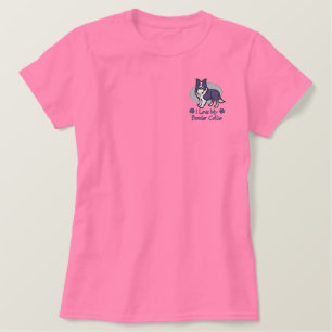 Liebe Border Collie Besticktes T-Shirt