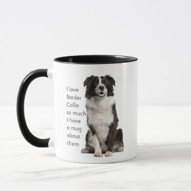 Liebe Border Collie so viel Zitat Sprichwort Tasse (Links)