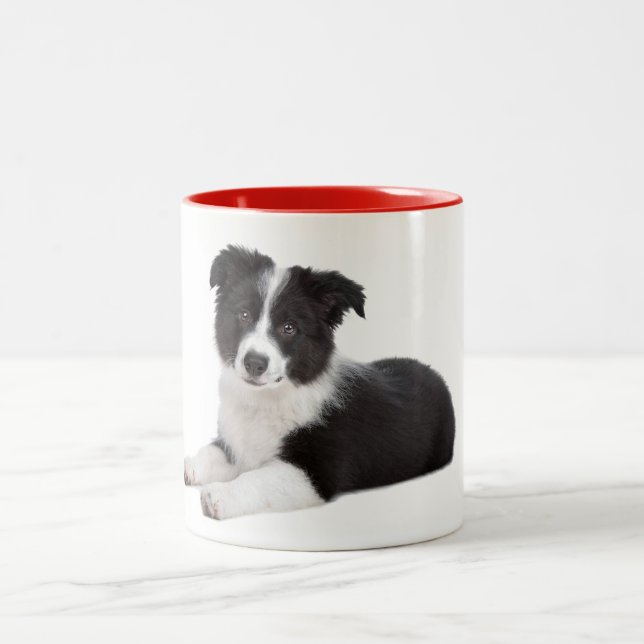 Liebe Border Collie Welpe Hund Kaffee Tasse (Mittel)