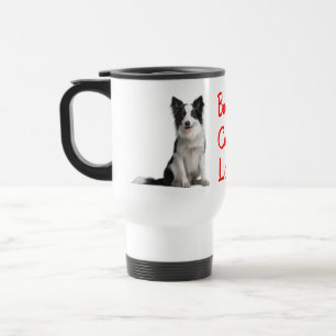 Liebe Border Collie Welpe Hund Reise Kaffeetasse