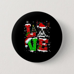 Liebe Boston Terrier Weihnachtsmannmütze Weihnacht Button