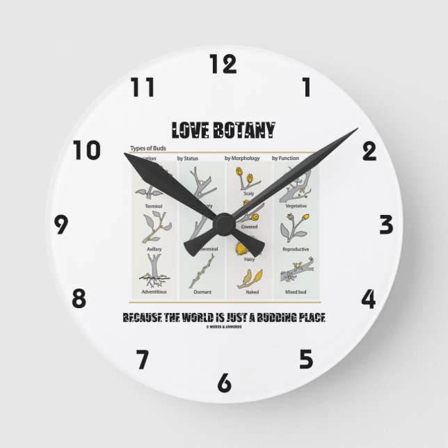 Liebe Botany, weil die Welt nur ein Buddha ist Runde Wanduhr (Vorderseite)