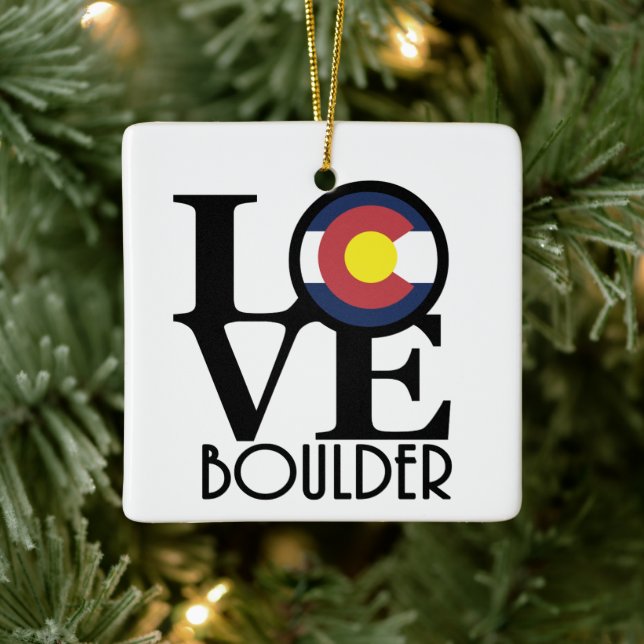 LIEBE Boulder Colorado Keramikornament (Baum)