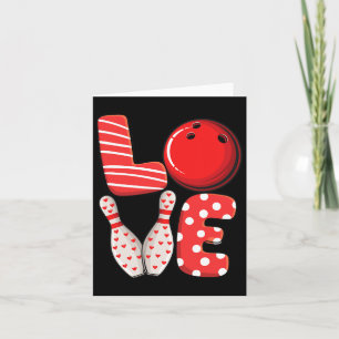Liebe Bowling Kugel Und Pins Gruppe Matching Valen Karte