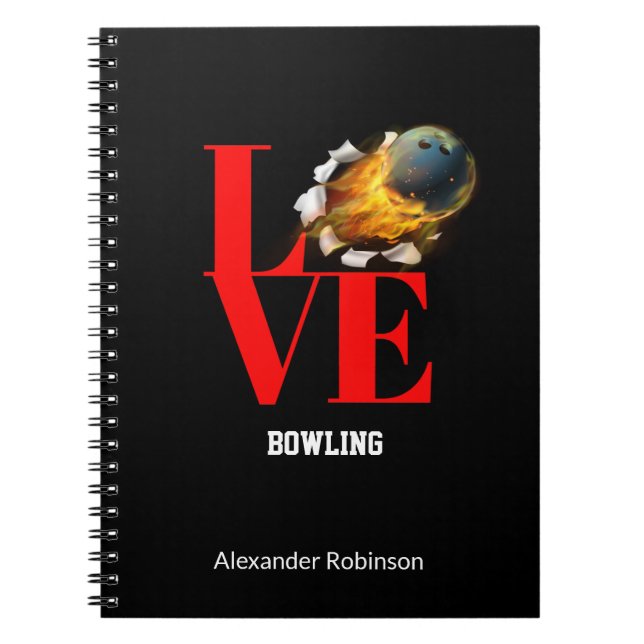 Liebe Bowling Personalisiert Sports Notizblock (Vorderseite)