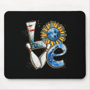 Liebe Bowling Retro Leopard Sonnenblume Valentinin Mousepad