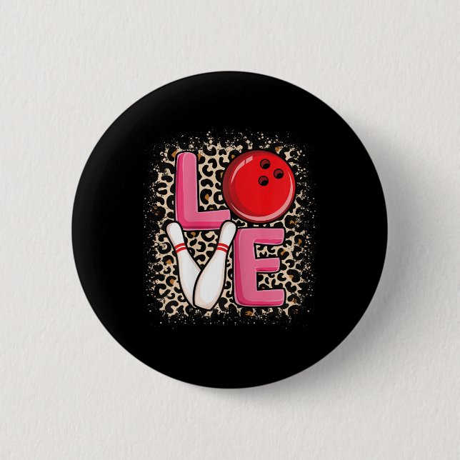 Liebe Bowling Süße Bowling Frauen Mädchen Bowlerin Button (Vorderseite)