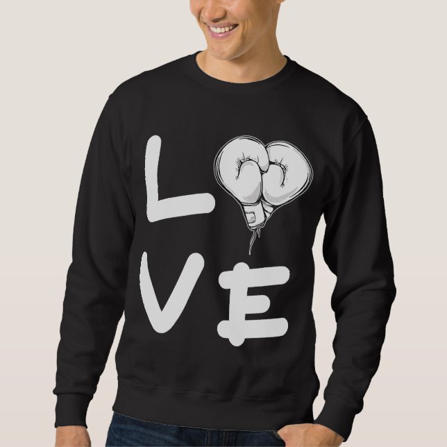 Liebe Boxhandschuhe Boxkämpfer Stanzer Sweatshirt (Vorderseite)