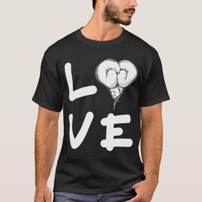 Liebe Boxhandschuhe Boxkämpfer Stanzer T-Shirt (Vorderseite)