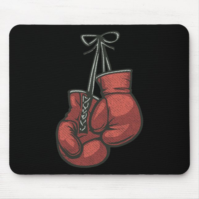 Liebe Boxhandschuhe Retro Vintag Red Boxer Geschen Mousepad (Vorne)