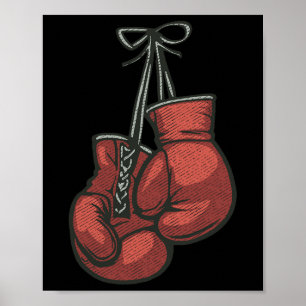 Liebe Boxhandschuhe Retro Vintag Red Boxer Geschen Poster