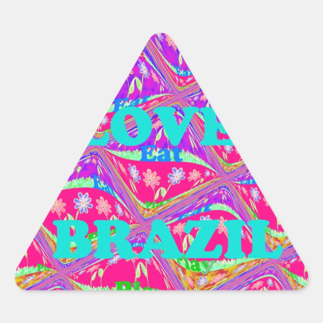Liebe Brasilien.png Dreieckiger Aufkleber (Vorderseite)