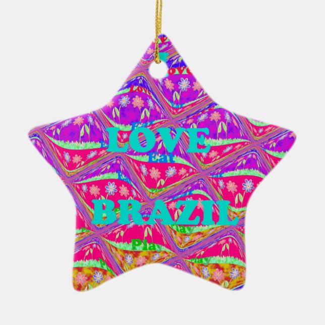 Liebe Brasilien.png Keramik Ornament (Vorne)