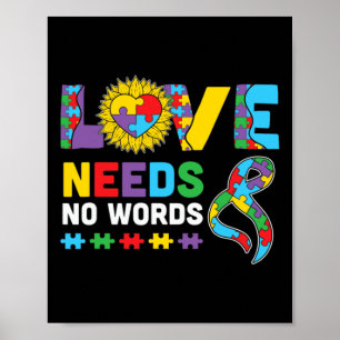 Liebe braucht kein Wort ASL Autismus Sensibilisier Poster
