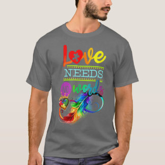 LIEBE BRAUCHT KEIN WORT AUTISM ASD AWARENESS FEATH T-Shirt