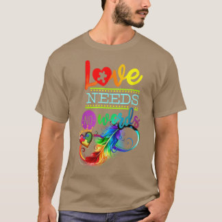 LIEBE BRAUCHT KEIN WORT AUTISM ASD AWARENESS FEATH T-Shirt