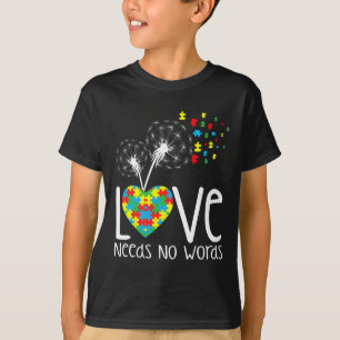 Liebe braucht kein Wort für Autismus Bewusstsein H T-Shirt
