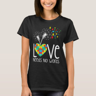 Liebe braucht keine Worte Autism Awareness Herz Pu T-Shirt