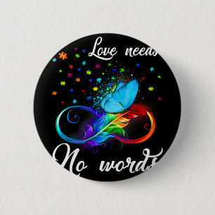 Liebe braucht keine Worte Autism Awareness Puzzle Button