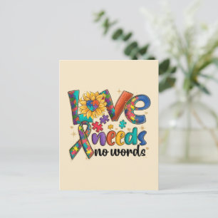 Liebe braucht keine Worte - Autismus Bewusstsein S Postkarte