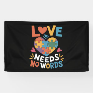 Liebe braucht keine Worte für Autismus Banner