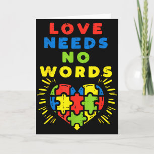 Liebe Braucht Keine Worte Herz Puzzle Autismus-Bew Karte