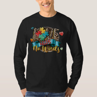Liebe braucht keine Worte Western Leopard Autismus T-Shirt