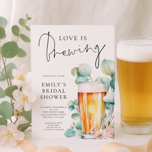 Liebe braut Bier Brautparty Einladung