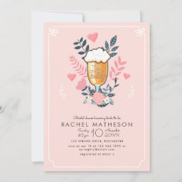 Liebe Braut Bier Glas Brautparty Einladung