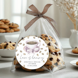 Liebe braut Bow Coffee Brautparty Runder Aufkleber