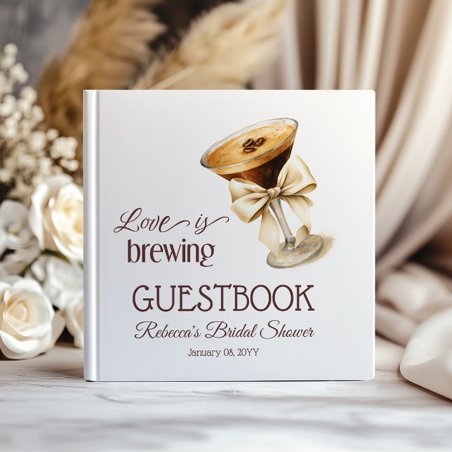Liebe Braut Bow Espresso Martini Brautparty Gästebuch (Von Creator hochgeladen)