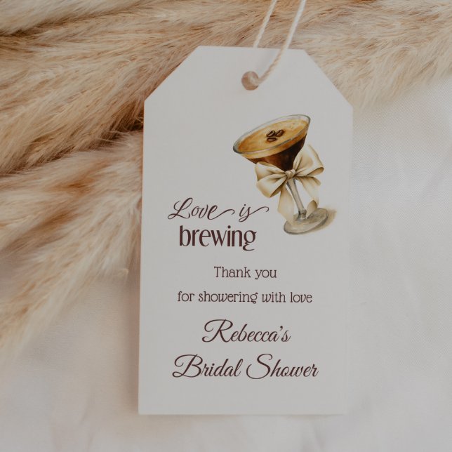 Liebe Braut Bow Espresso Martini Brautparty Geschenkanhänger (Von Creator hochgeladen)