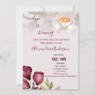 Liebe Braut Brautparty Aquarell Rose Inv Einladung